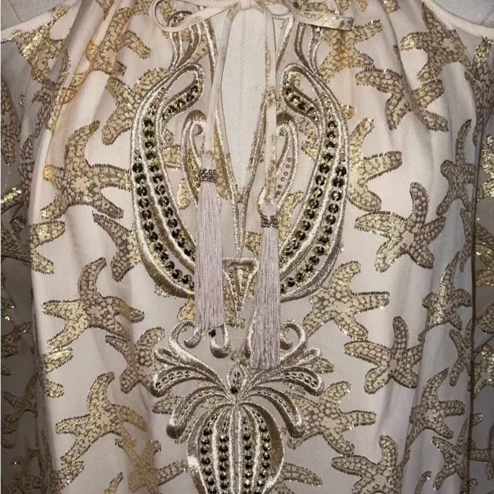 Lilly Pulitzer Fulton Gold Metallic Starfish Dress. XS NWOT - Picture 6 of 12